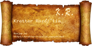 Kretter Rozália névjegykártya
